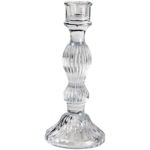 Glass Candlestick Bella Clear by Grand Illusions